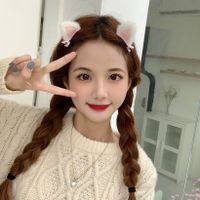 One Cat Ear Barrettes Japanese And Korean New Online Influencer Plush Cat Ear Stereo Hair Clip Headdress Female Side Head Clip main image 4
