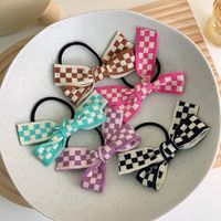 Fashion Checkerboard Knitted Bow Hair Rope Wholesale Nihaojewelry main image 1