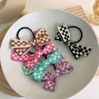 Fashion Checkerboard Knitted Bow Hair Rope Wholesale Nihaojewelry main image 3