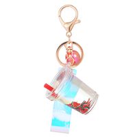 Creative Milk Tea Cup Simulation Fruit Piece Floating Leather Rope Key Chain Wholesale Nihaojewelry main image 6