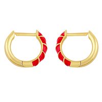 Boucles D&#39;oreilles Géométriques En Cuivre Dégoulinant De Couleur En Gros Nihaojewelry main image 3