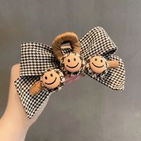 Retro Korean Bow Houndstooth Double-sided Hairpin Wholesale Nihaojewelry main image 1