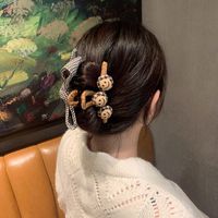 Retro Korean Bow Houndstooth Double-sided Hairpin Wholesale Nihaojewelry main image 3