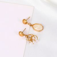 Fashion Asymmetrical Pearl Opal Earrings Wholesale Nihaojewelry main image 5