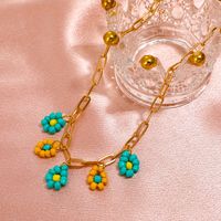 Fashion Color Daisy Thick Hollow Chain Geometric Necklace Wholesale Nihaojewelry main image 1