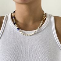 Einfache Retro-geometrische Ot-schnalle Einlagige Nähte Nachahmung Perlenkette Großhandel Nihaojewelry main image 3