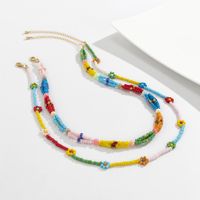 Bohemia Fashion Contrast Color Miyuki Beads Flower Woven Necklace Wholesale Nihaojewelry main image 3