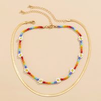 Retro Bohemian Hit Color Daisy Miyuki Beads Woven Necklace Wholesale Nihaojewelry main image 3
