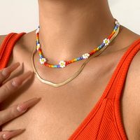 Retro Bohemian Hit Color Daisy Miyuki Beads Woven Necklace Wholesale Nihaojewelry main image 4