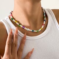 Mode-mix Wulstige Acrylperlenaugen Kontrastfarbe Einschichtige Halskette Großhandel Nihaojewelry main image 4