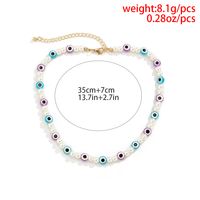 Fashion Mix Beaded Acrylic Pearl Eyes Contrast Color Single Layer Necklace Wholesale Nihaojewelry main image 5