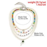 Vintage Contrast Color Multi-layer Letter Pearl Chain Mushroom Butterfly Necklace Wholesale Nihaojewelry main image 5