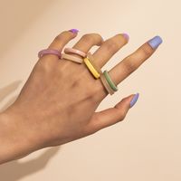 Simple Retro Candy Color Geometric Ring Set Wholesale Nihaojewelry main image 1