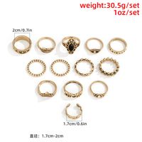Retro Simple Multi-element Hollow Leaf Open Ring Set Wholesale Nihaojewelry main image 6