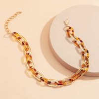 Vintage Hollow Single-layer Leopard Print U-shaped Lock Chain Necklace Wholesale Nihaojewelry main image 3