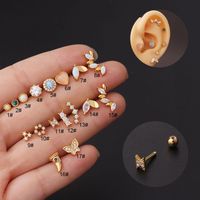 Ear Cartilage Rings & Studs Geometric 316 Stainless Steel  Copper Plating main image 1
