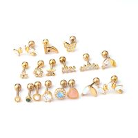 Ear Cartilage Rings & Studs Geometric 316 Stainless Steel  Copper Plating main image 6