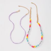 Fashion Bohemian Color Miyuki Beads Resin Letter Necklace Wholesale Nihaojewelry main image 5