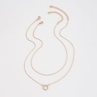 Simple Double Diamond Circle Necklace Wholesale Nihaojewelry main image 4