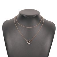 Simple Double Diamond Circle Necklace Wholesale Nihaojewelry main image 6
