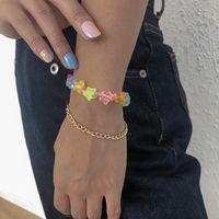 Candy Color Resin Butterfly Heart-shaped Beaded Bracelet Set Wholesale Nihaojewelry main image 6