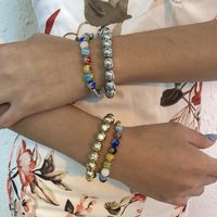 Fashion Colored Glass Beads Alloy Bracelet Wholesale Nihaojewelry main image 5
