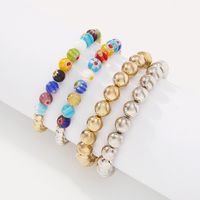 Fashion Colored Glass Beads Alloy Bracelet Wholesale Nihaojewelry main image 4