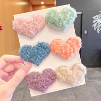 New Plush Heart Color Hairpin Wholesale Nihaojewelry main image 3