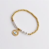 Bracelet Élastique De Perles De Perles De Cuivre D&#39;oeil De Démon De Zircon De Mode En Gros Nihaojewelry main image 5