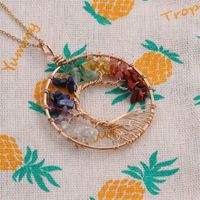 Fashion Simple Geometric Chakra Colorful Crystal Tree Necklace Wholesale Nihaojewelry main image 3
