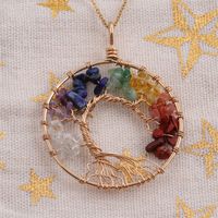 Fashion Simple Geometric Chakra Colorful Crystal Tree Necklace Wholesale Nihaojewelry main image 4