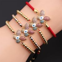 Fashion Colorful Zircon Inlaid Butterfly Adjustable Copper Bracelet Wholesale Nihaojewelry main image 1