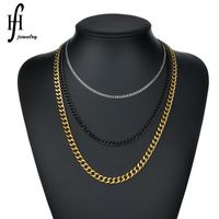 Simple Vintage Multi-layer Stainless Steel Hollow Chain Necklace Wholesale Nihaojewelry sku image 2