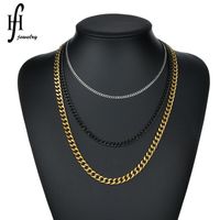 Simple Vintage Multi-layer Stainless Steel Hollow Chain Necklace Wholesale Nihaojewelry sku image 10