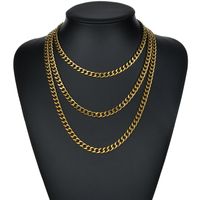 Simple Vintage Multi-layer Stainless Steel Hollow Chain Necklace Wholesale Nihaojewelry sku image 16
