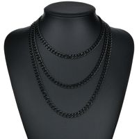 Simple Vintage Multi-layer Stainless Steel Hollow Chain Necklace Wholesale Nihaojewelry sku image 17