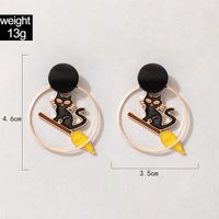 New Creative Jewelry Halloween Black Cat Earrings main image 7