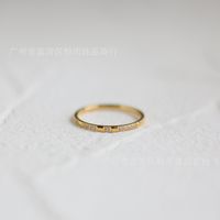 Fashion Ultra-fine Inlaid Zircon Titanium Steel Ring Wholesale Nihaojewelry sku image 19