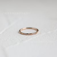 Fashion Ultra-fine Inlaid Zircon Titanium Steel Ring Wholesale Nihaojewelry sku image 22