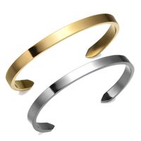 Simple Stainless Steel Glossy Open Bracelet Wholesale Nihaojewelry sku image 2
