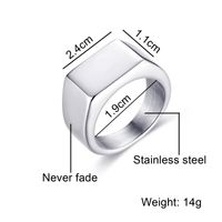 Simple Fashion Solid Color Stainless Steel Geometric Ring Wholesale Nihaojewelry sku image 1