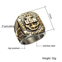 Retro Usn Corps Stainless Steel Eagle Anchor Ring Wholesale Nihaojewelry sku image 1