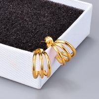 Fashion Line Three-line Bending Stud Earrings Wholesale Nihaojewelry sku image 2
