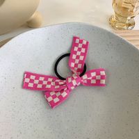 Fashion Checkerboard Knitted Bow Hair Rope Wholesale Nihaojewelry sku image 1