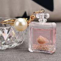 New Pearl Key Chain Accessories Acrylic Keychain Student Schoolbag Pendant Cute Perfume Bottle Couple Bags sku image 3