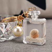 New Pearl Key Chain Accessories Acrylic Keychain Student Schoolbag Pendant Cute Perfume Bottle Couple Bags sku image 5