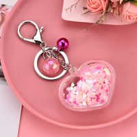 Korean  Acrylic Heart Flowing Sequins Quicksand Keychain Wholesale Nihaojewelry sku image 4