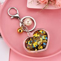Korean  Acrylic Heart Flowing Sequins Quicksand Keychain Wholesale Nihaojewelry sku image 5