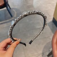 Korean Metallic Heart Diamond Headband Wholesale Nihaojewelry sku image 1