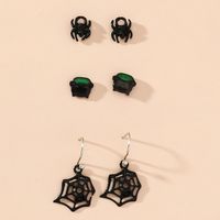 Halloween Spider Web Skull Earrings Wholesale Nihaojewelry sku image 2